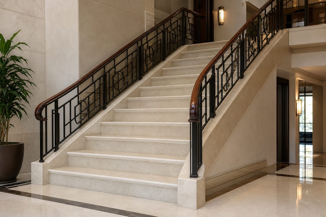 Exemple : cage d'escalier d'immeuble propre et soignée